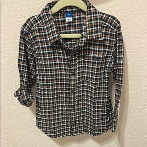 3/15$ Old Navy Kids Plaid Shirt - Black and Brown